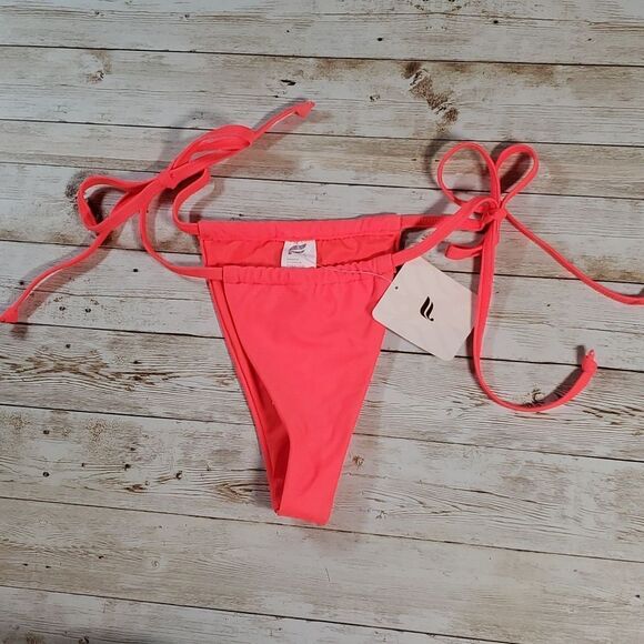 NEW Fabletics High-Cut Hi-Cut‎ String Bikini Bottom Neon Orange Size XXS 0-2 - Picture 6 of 10